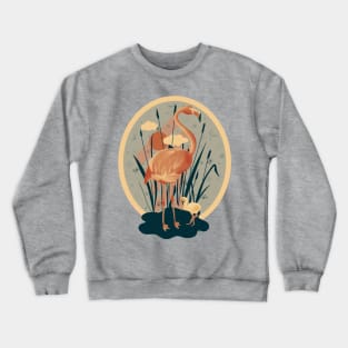 Mum and baby flamingos Crewneck Sweatshirt